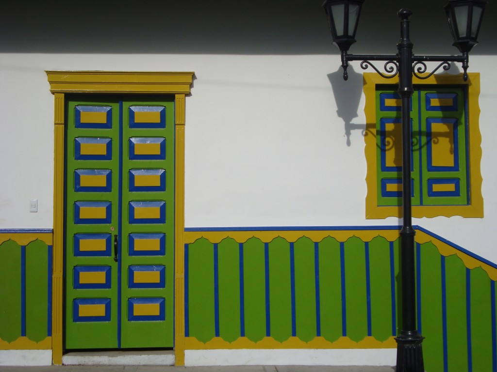 Colourful house in Salento, Colombia coffee region