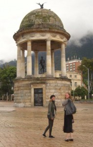 Emma in the Plaza de Las Periodistas, Bogotá
