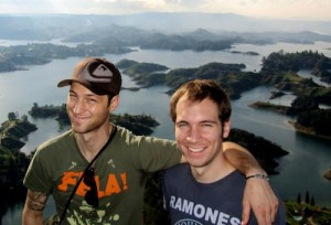 Brent and his brother at Piedra del Peñol, near Medellín