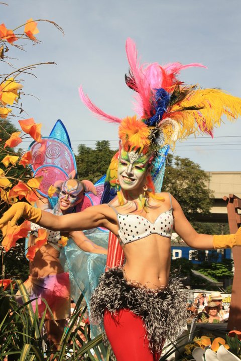 Colorful costumes at Feria de Las Flores