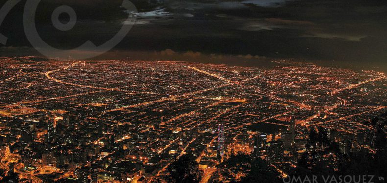 Overlooking Bogota at night