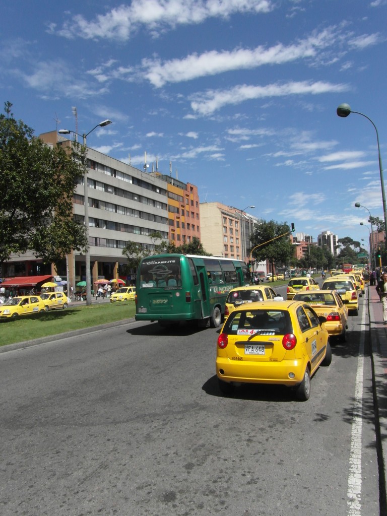 A line of taxis, waiting for custom A line of taxis, waiting for custom