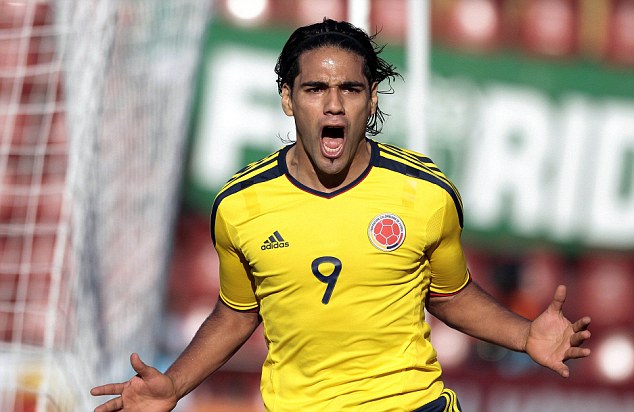 Falcao celebrates yet another goal, this time for Colombia