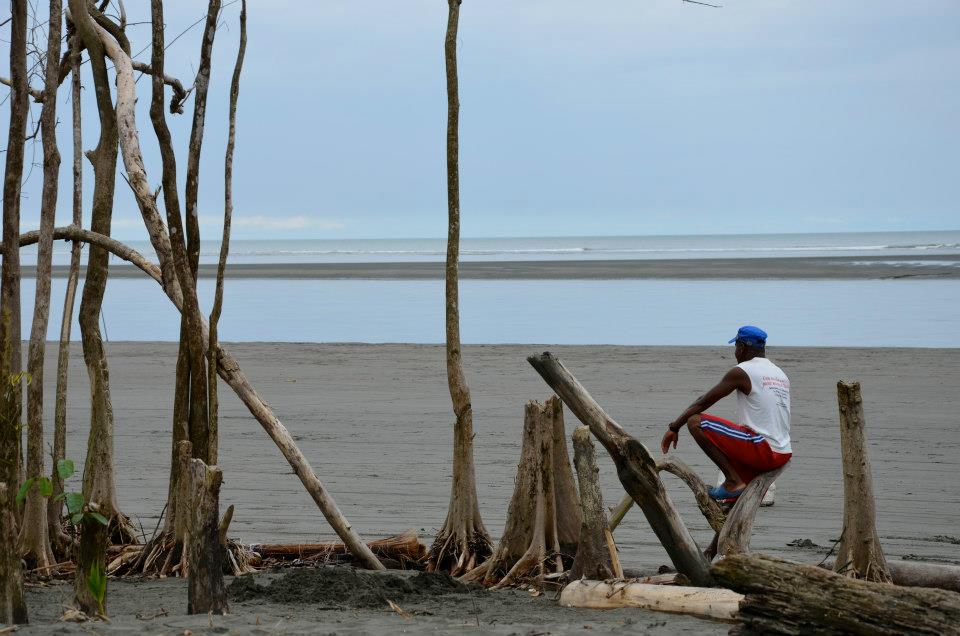 A typically quiet moment in La Barra on Colombia's Pacific coast