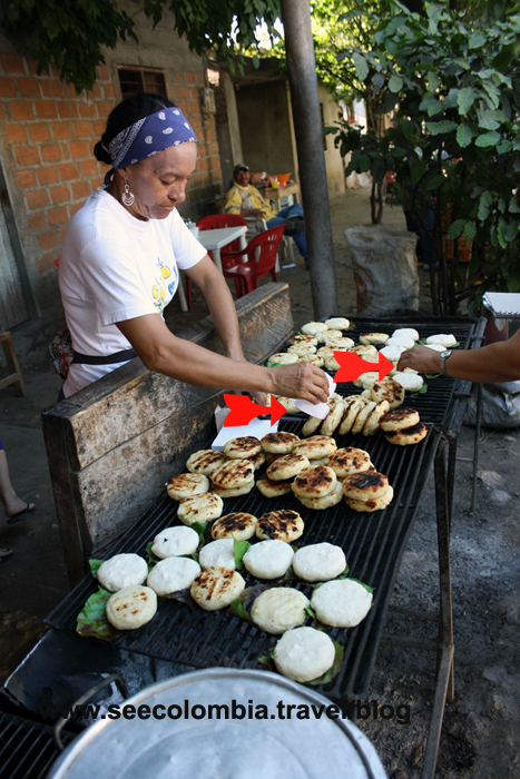 Arepa and serviette.