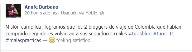 Annie Burbano satisfecha