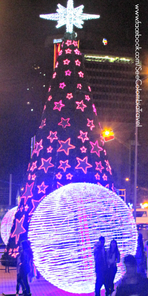 Christmas lights, Museo Nacional, Bogota
