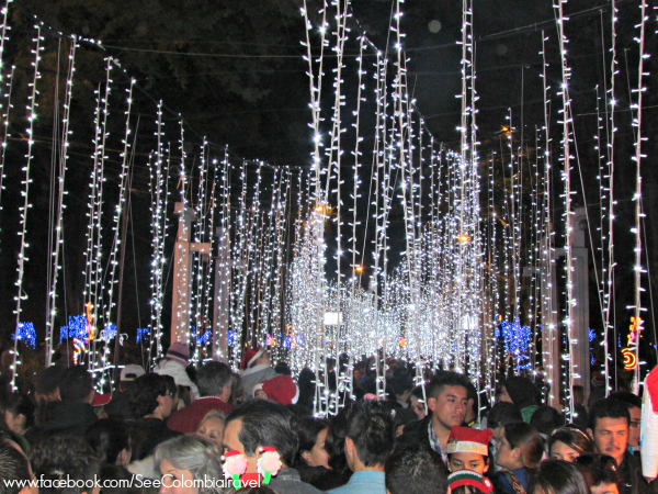 Christmas lights, Parque Nacional, Bogota