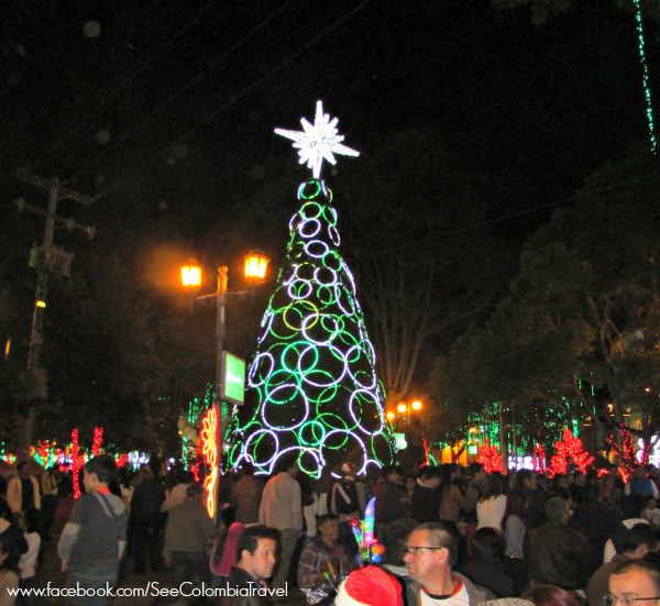 Christmas lights in Usaquen, Bogota