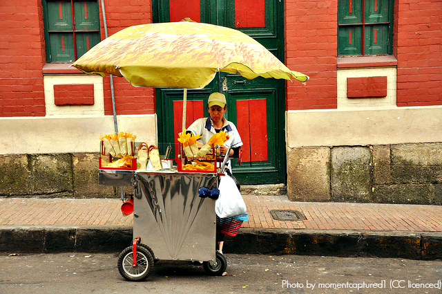 Street vendors in Colombia are everywhere, so you'll nver be far from your next snack